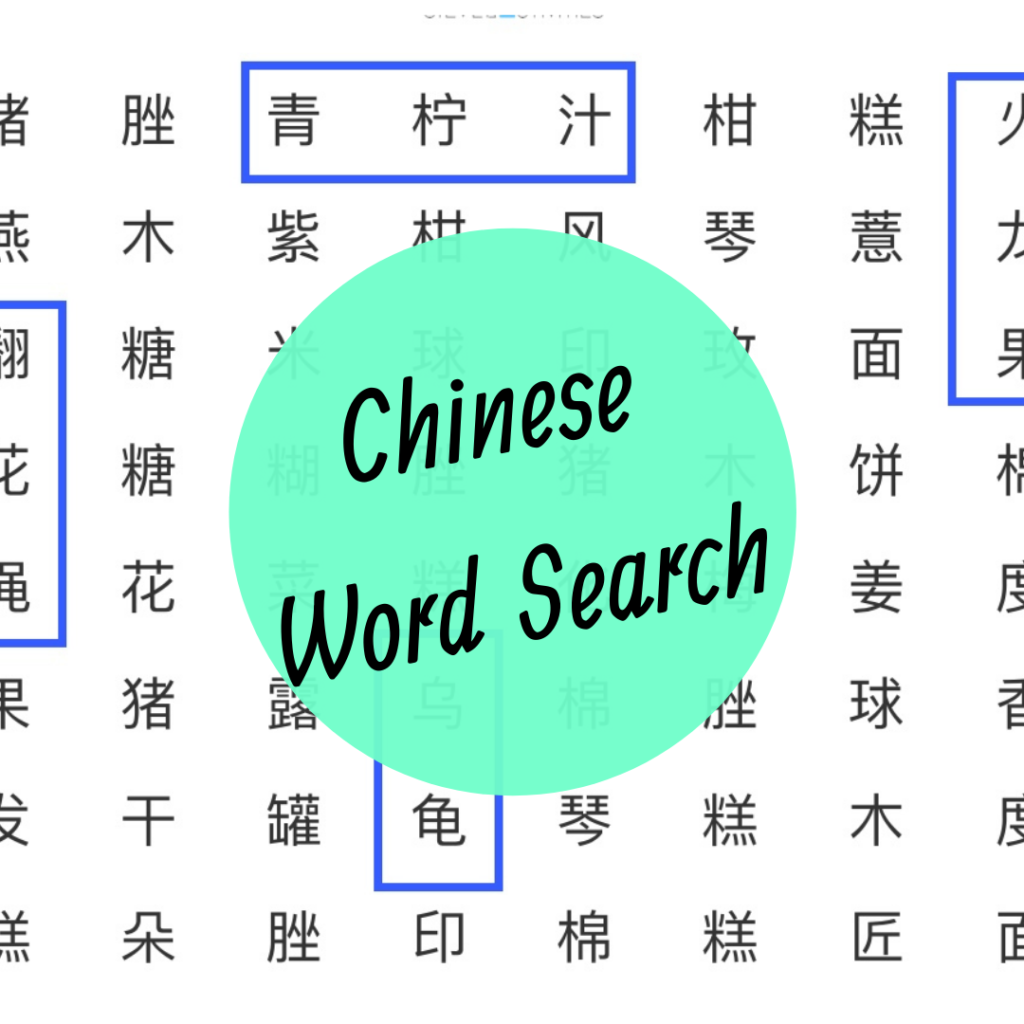 Chinese Word Search – SilverActivities Store